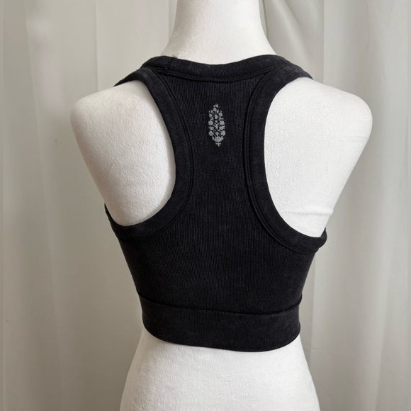 Free People Movement “Go To Sports Bra” In Black Stretchy Ribbed Fabric Size M/L - Picture 8 of 10